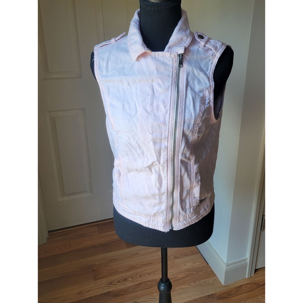 Abercrombie & Fitch Y2K Coquette Pastel Pink Layering Moto Vest L